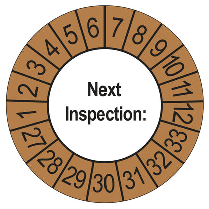 Next Inspection keuringssticker buiten bruin 2027