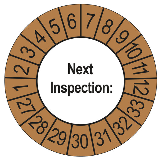Next Inspection keuringssticker buiten bruin 2027
