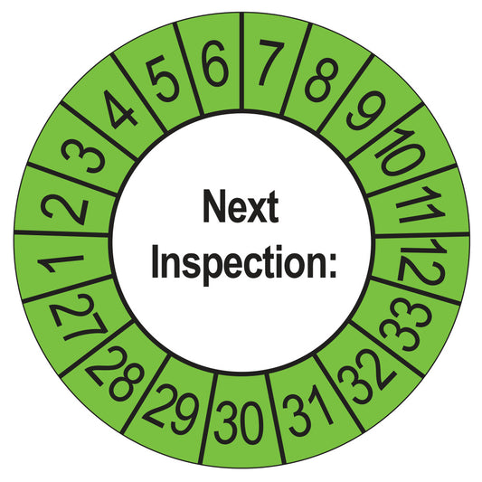 Next Inspection keuringssticker buiten groen 2027