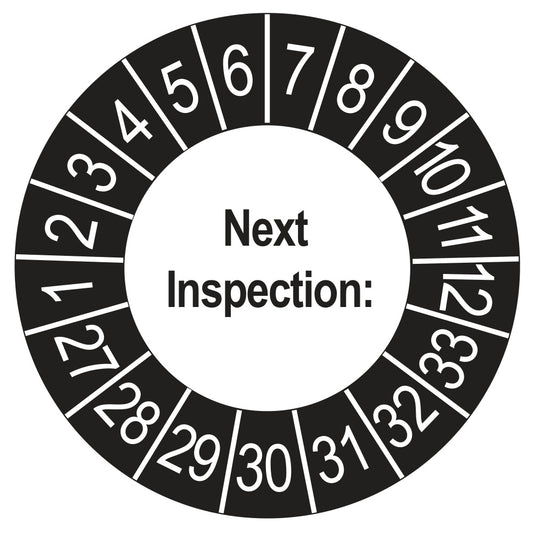 Next Inspection keuringssticker buiten zwart 2027