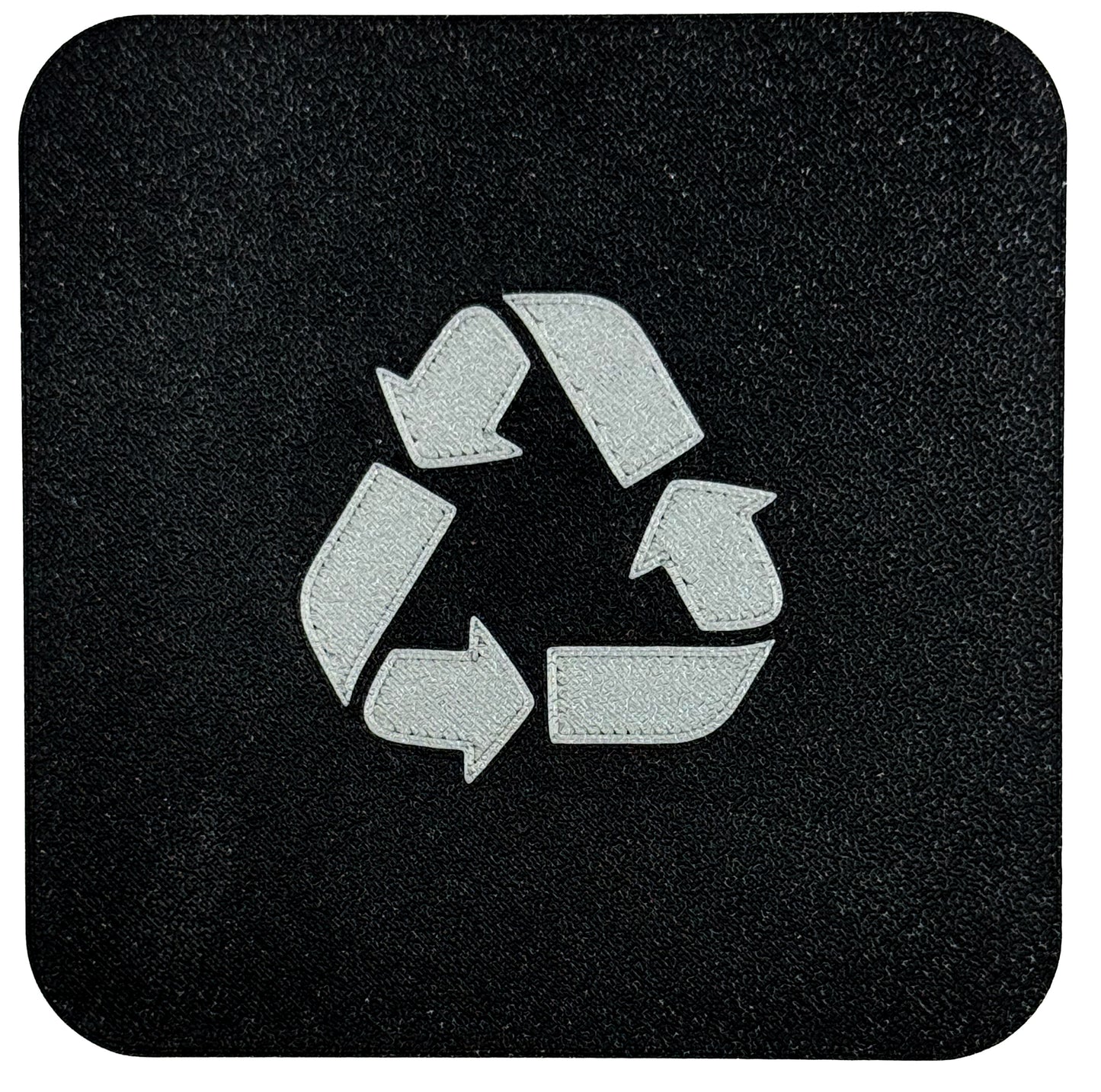 2x Recycle bordjes | 10 cm vierkant 2 mm dik | PLA Bio Plastic | Zwart Zilver