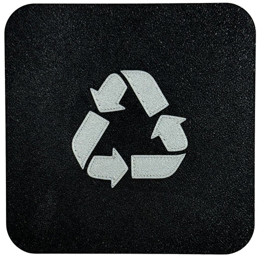 2x Recycle bordjes | 10 cm vierkant 2 mm dik | PLA Bio Plastic | Zwart Zilver
