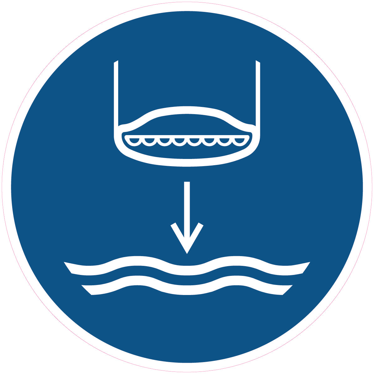 Gebod Reddingsboot te water laten | Pictogram sticker
