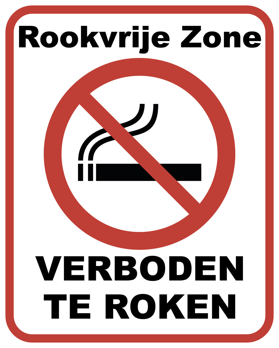 Rookvrije Zone Verboden te roken bord | 20 x 25 cm & 3 mm dik | Dibond ...