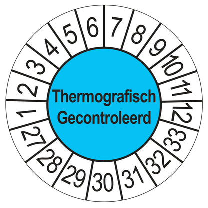 Thermografisch Gecontroleerd keuringssticker blauw 2027