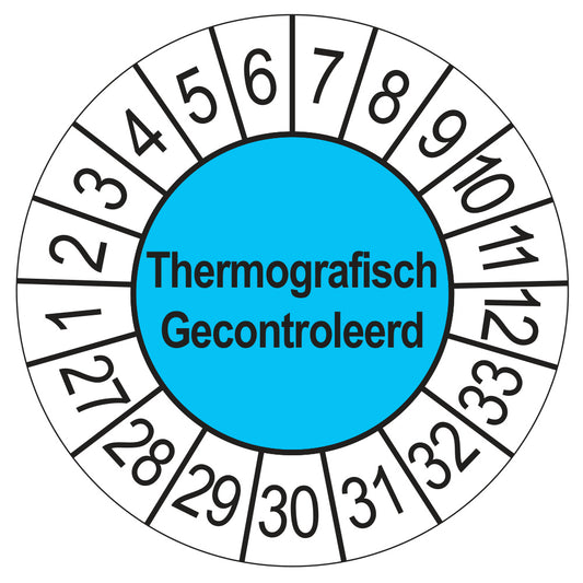 Thermografisch Gecontroleerd keuringssticker blauw 2027
