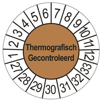 Thermografisch Gecontroleerd keuringssticker bruin 2027
