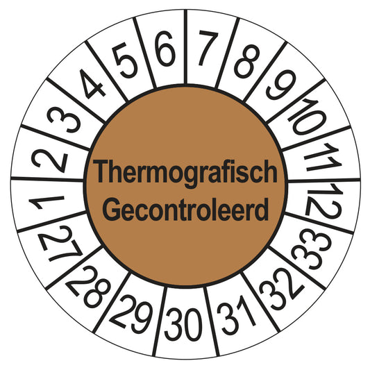 Thermografisch Gecontroleerd keuringssticker bruin 2027