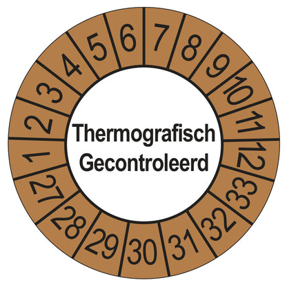 Thermografisch Gecontroleerd keuringssticker buiten bruin 2027