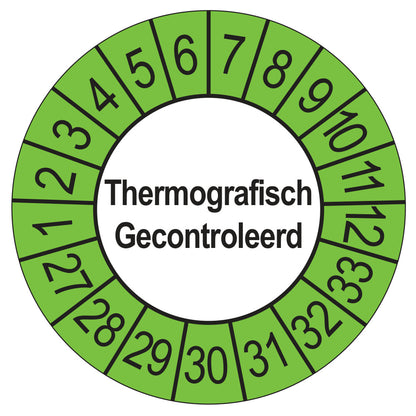 Thermografisch Gecontroleerd keuringssticker buiten groen 2027
