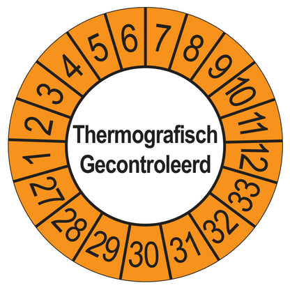 Thermografisch Gecontroleerd keuringssticker buiten oranje 2027