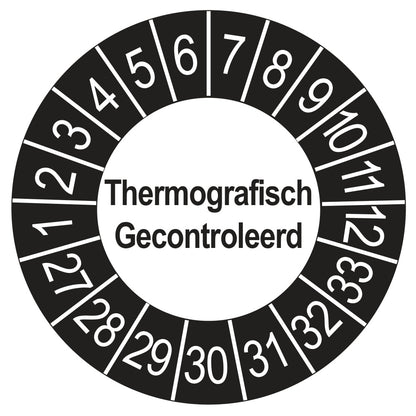 Thermografisch Gecontroleerd keuringssticker buiten zwart 2027