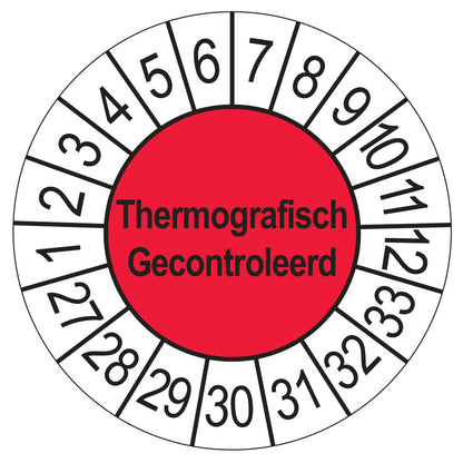 Thermografisch Gecontroleerd keuringssticker rood 2027