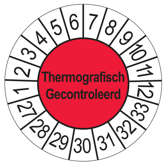 Thermografisch Gecontroleerd keuringssticker rood 2027