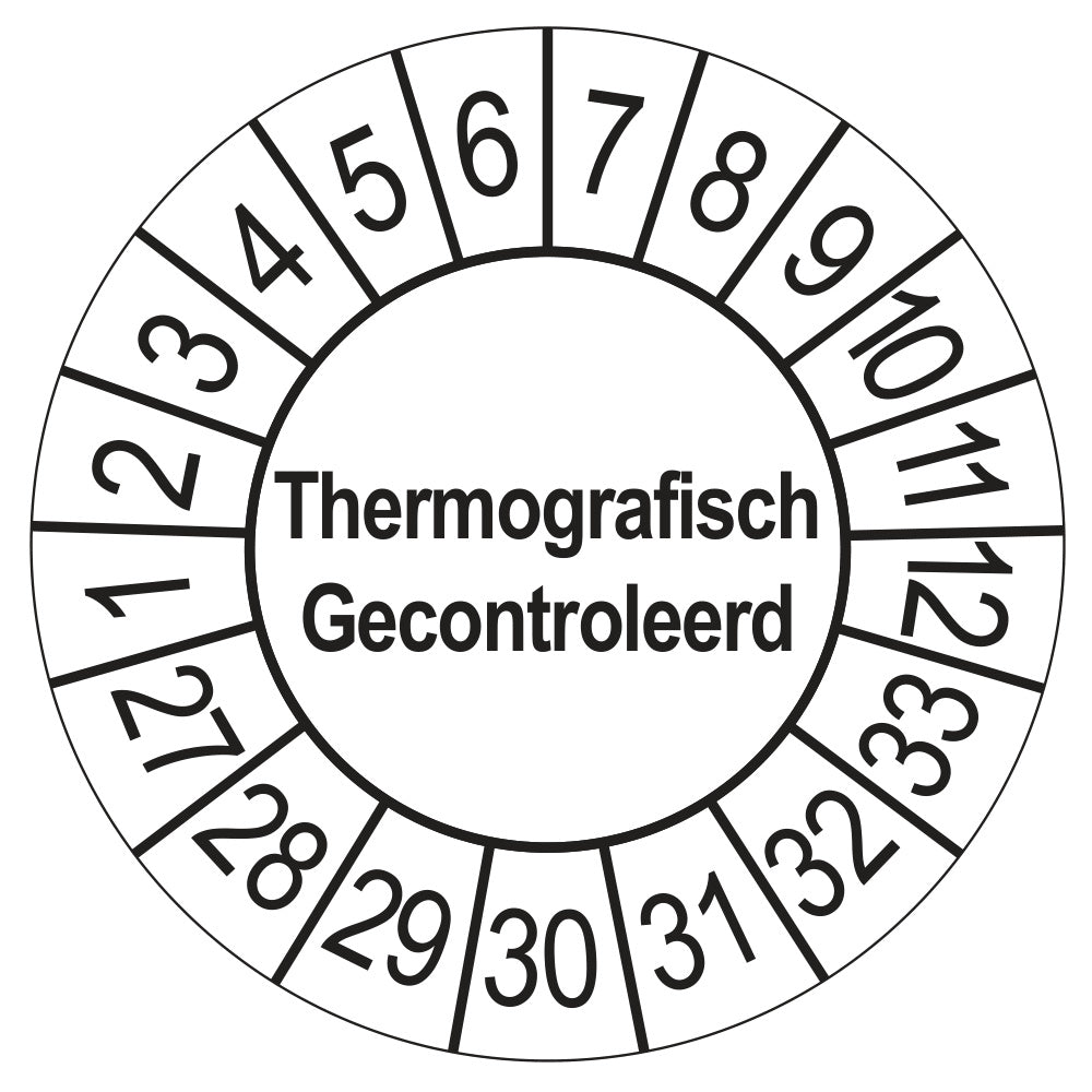 Thermografisch Gecontroleerd keuringssticker wit 2027