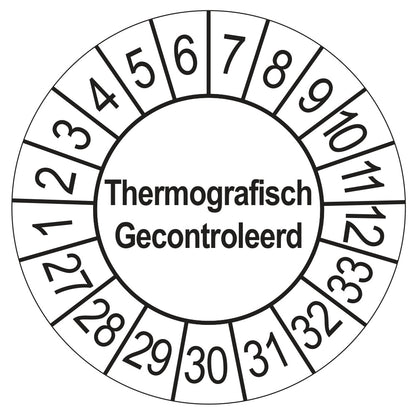 Thermografisch Gecontroleerd keuringssticker wit 2027