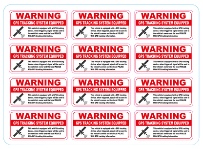 Warning GPS TRACKING SYSTEM heel vel