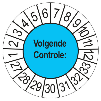 Volgende Controle keuringssticker blauw 2027