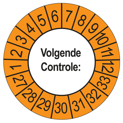 Volgende Controle keuringssticker buiten oranje 2027
