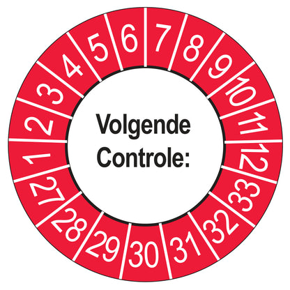 Volgende Controle keuringssticker buiten rood 2027