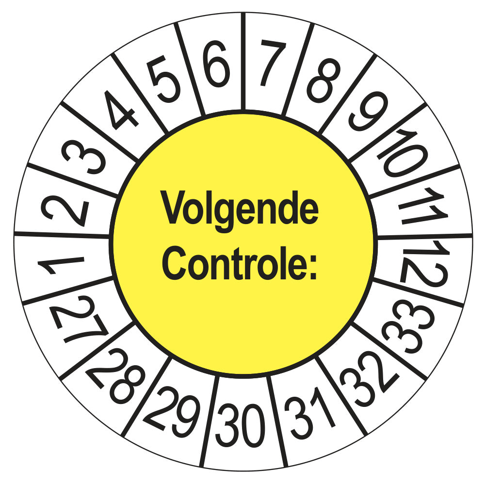 Volgende Controle keuringssticker geel 2027