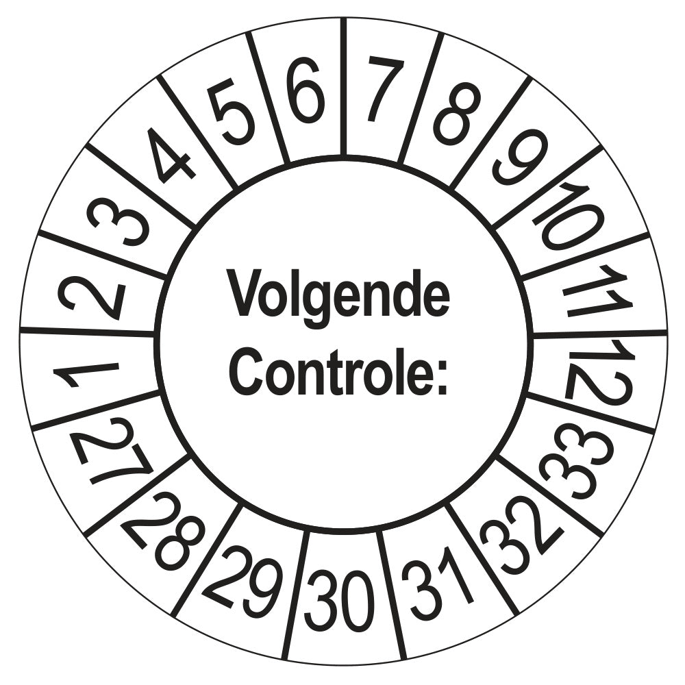 Volgende Controle keuringssticker wit 2027
