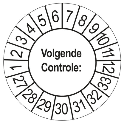 Volgende Controle keuringssticker wit 2027