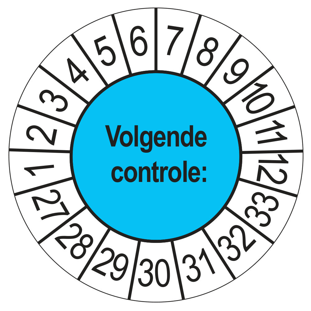 Volgende Controle keuringssticker blauw 2027