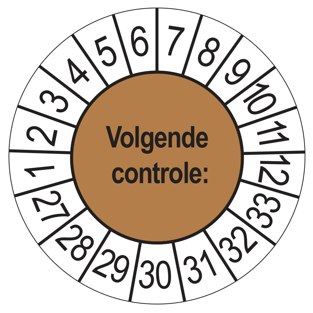 Volgende Controle keuringssticker bruin 2027