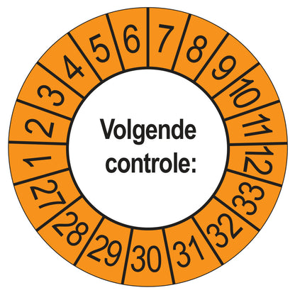 Volgende Controle keuringssticker buiten oranje 2027