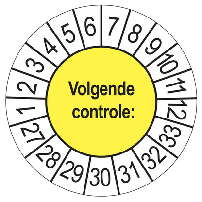 Volgende Controle keuringssticker geel 2027