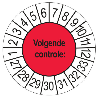 Volgende Controle keuringssticker rood 2027