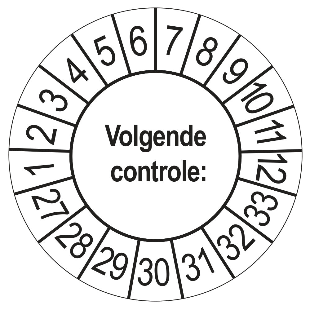 Volgende Controle keuringssticker wit 2027