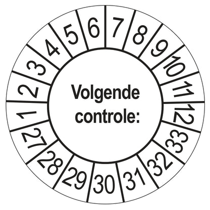 Volgende Controle keuringssticker wit 2027