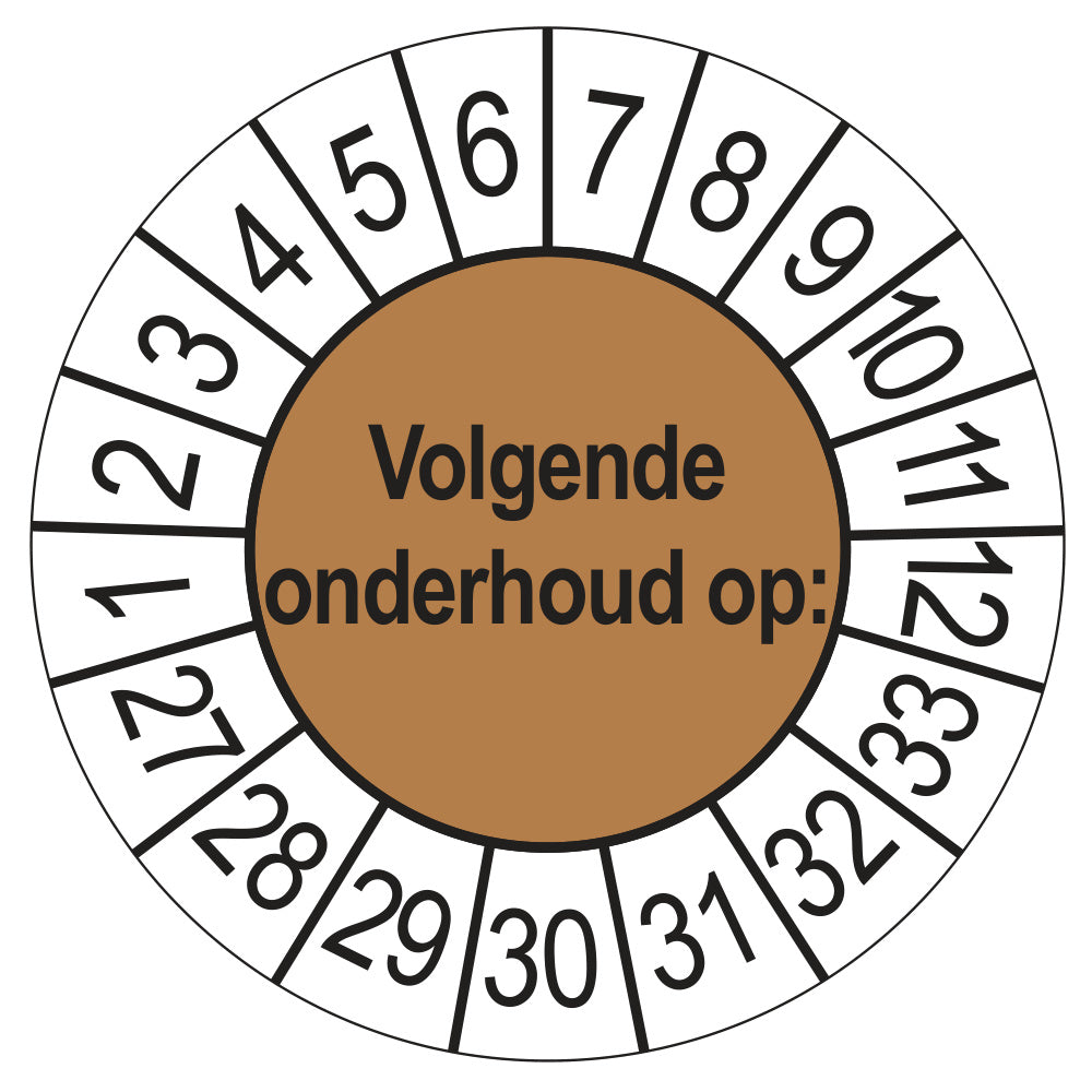 Volgende Onderhoud keuringssticker bruin 2027