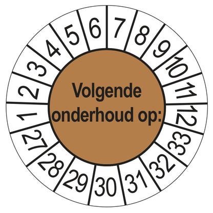 Volgende Onderhoud keuringssticker bruin 2027