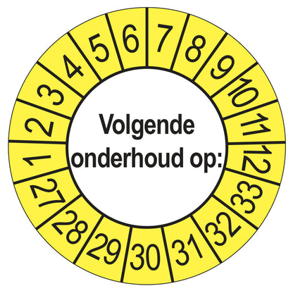 Volgende Onderhoud keuringssticker buiten geel 2027