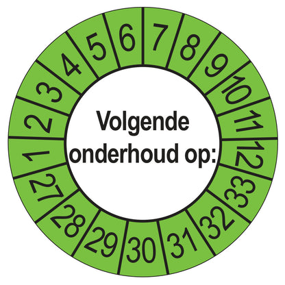 Volgende Onderhoud keuringssticker buiten groen 2027