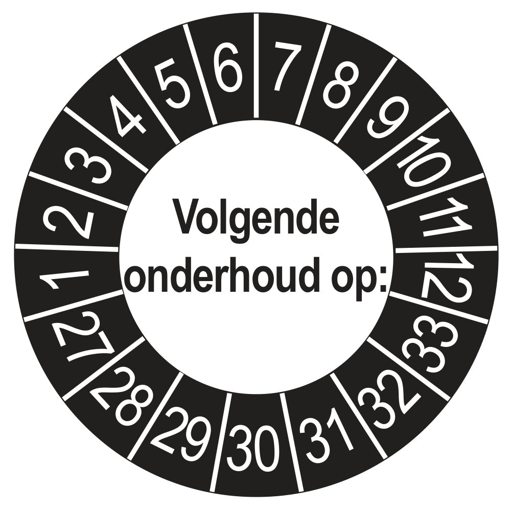 Volgende Onderhoud keuringssticker buiten zwart 2027
