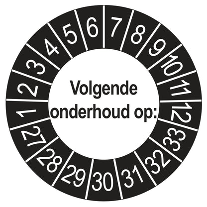 Volgende Onderhoud keuringssticker buiten zwart 2027
