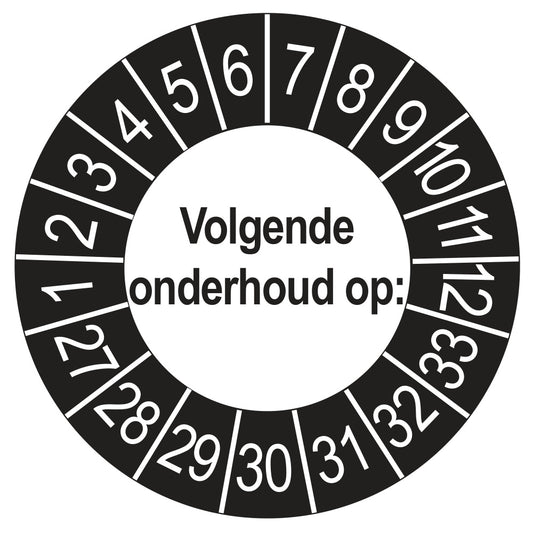 Volgende Onderhoud keuringssticker buiten zwart 2027