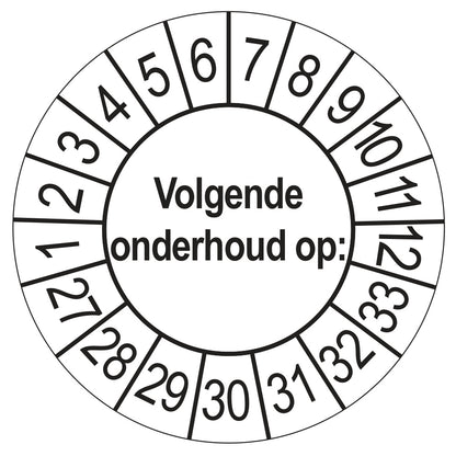 Volgende Onderhoud keuringssticker wit 2027