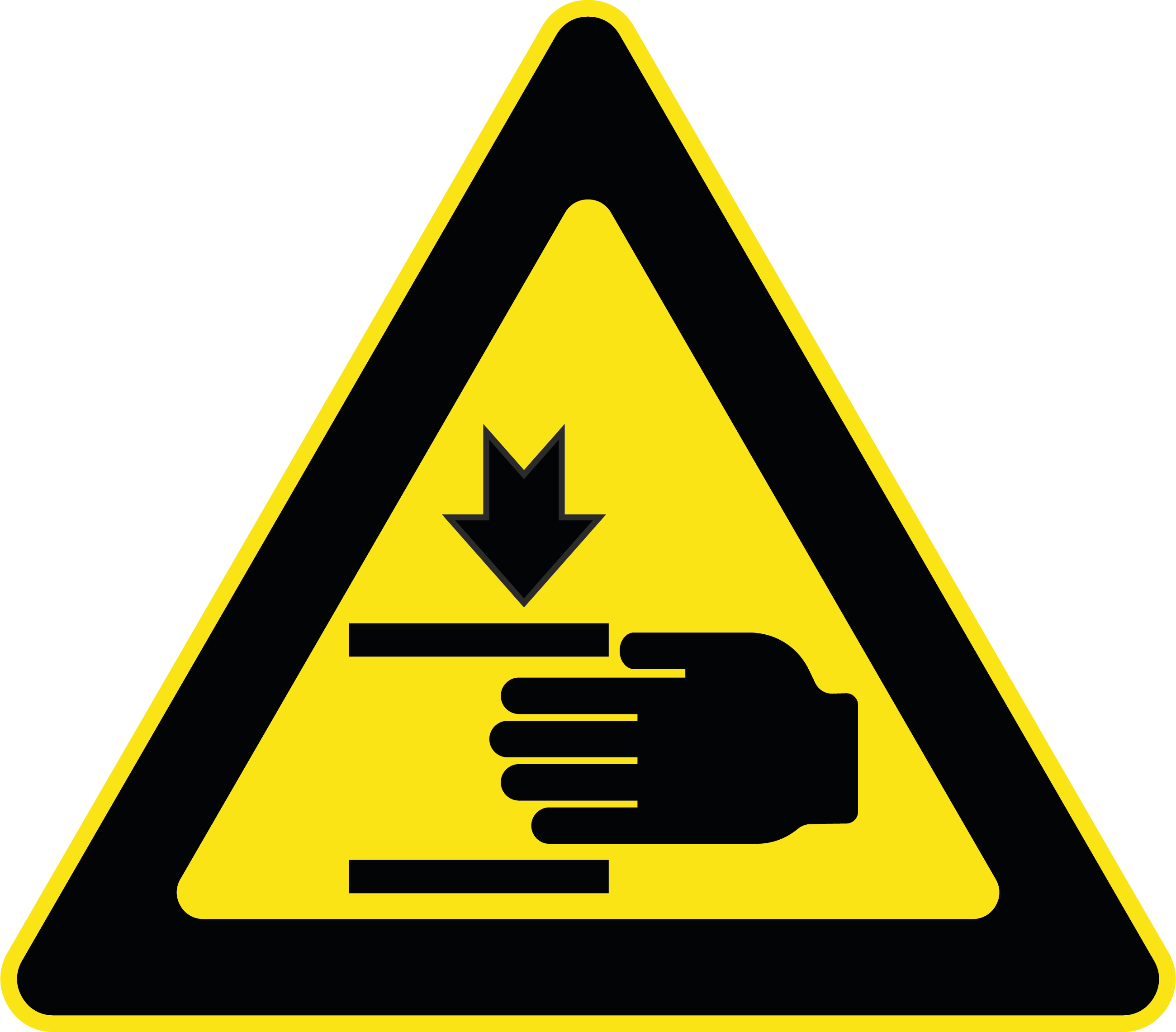 Pictogram stickers - Waarschuwing klemgevaar handen