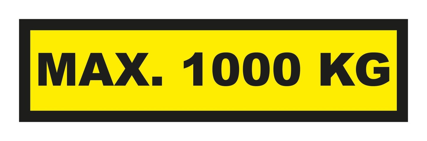 Aanpasbare Waarschuwingssticker Max. Gewicht | Geel/Zwart | Duurzaam Vinyl - Ricard Pictogram stickers - 8718133052750