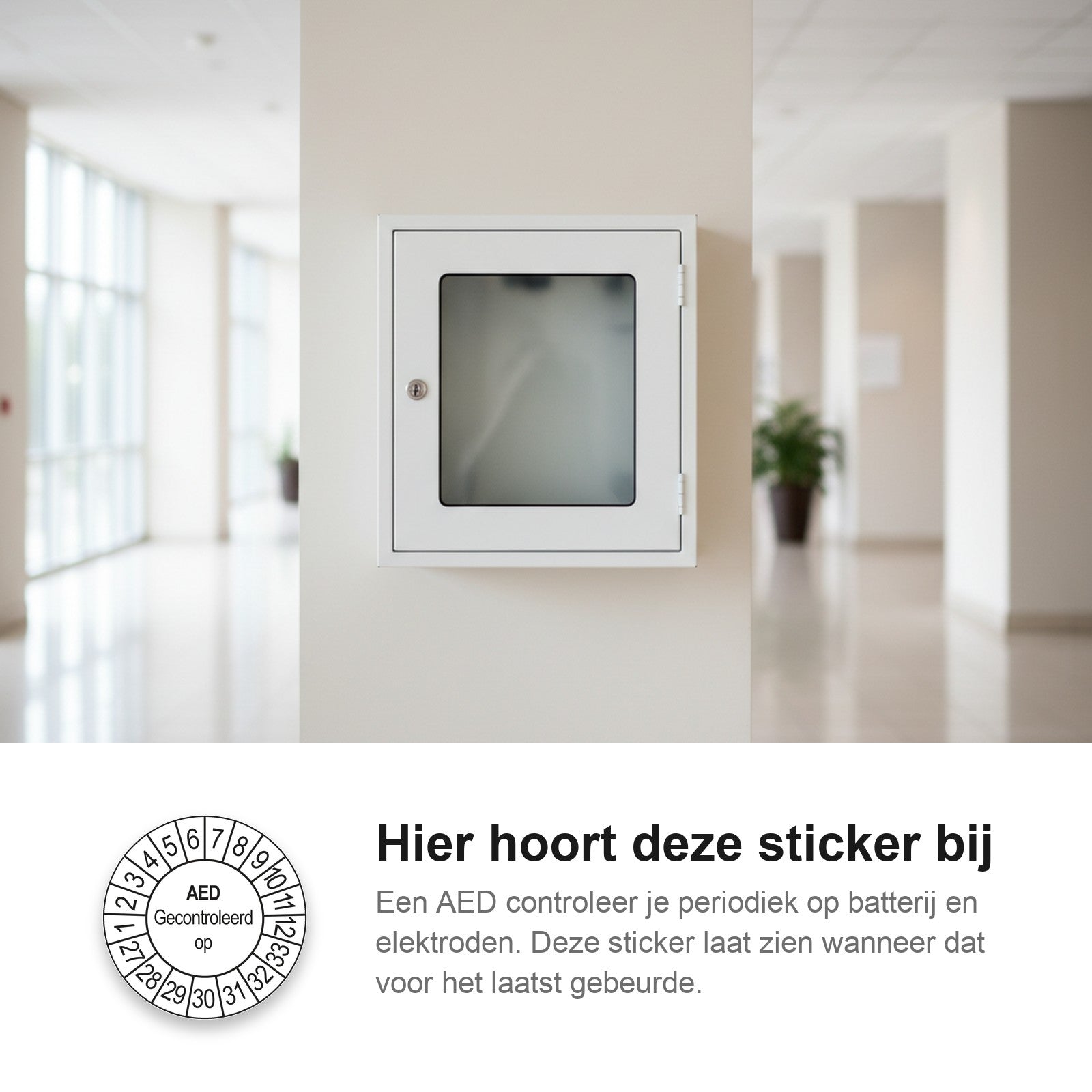 sfeerbeeld AED Gecontroleerd op Wit