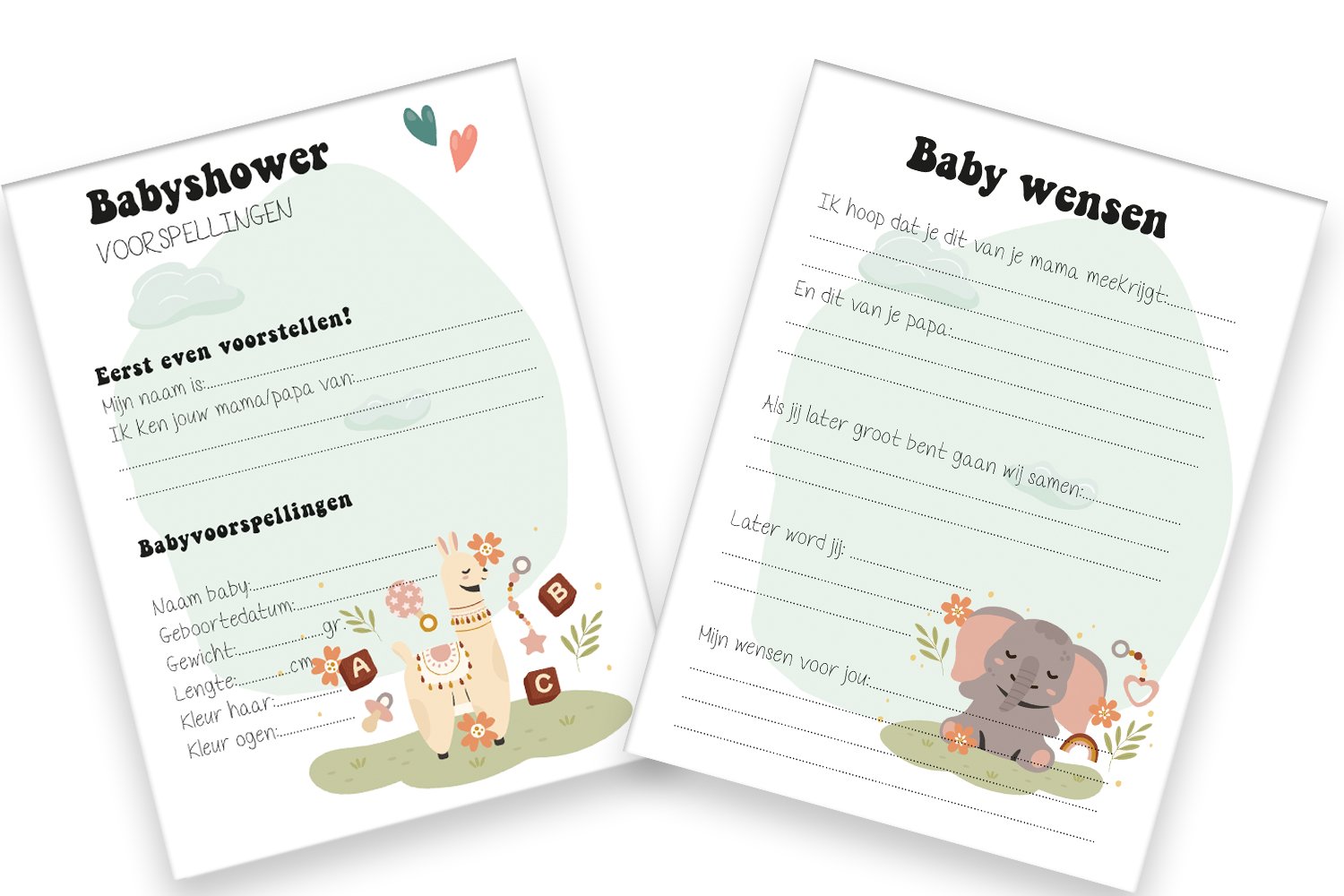 Babyshower Invulkaarten (20 stuks) - Maak Blijvende Herinneringen - Babyshower 15 - Ricard Pictogram stickers - 8718133053702