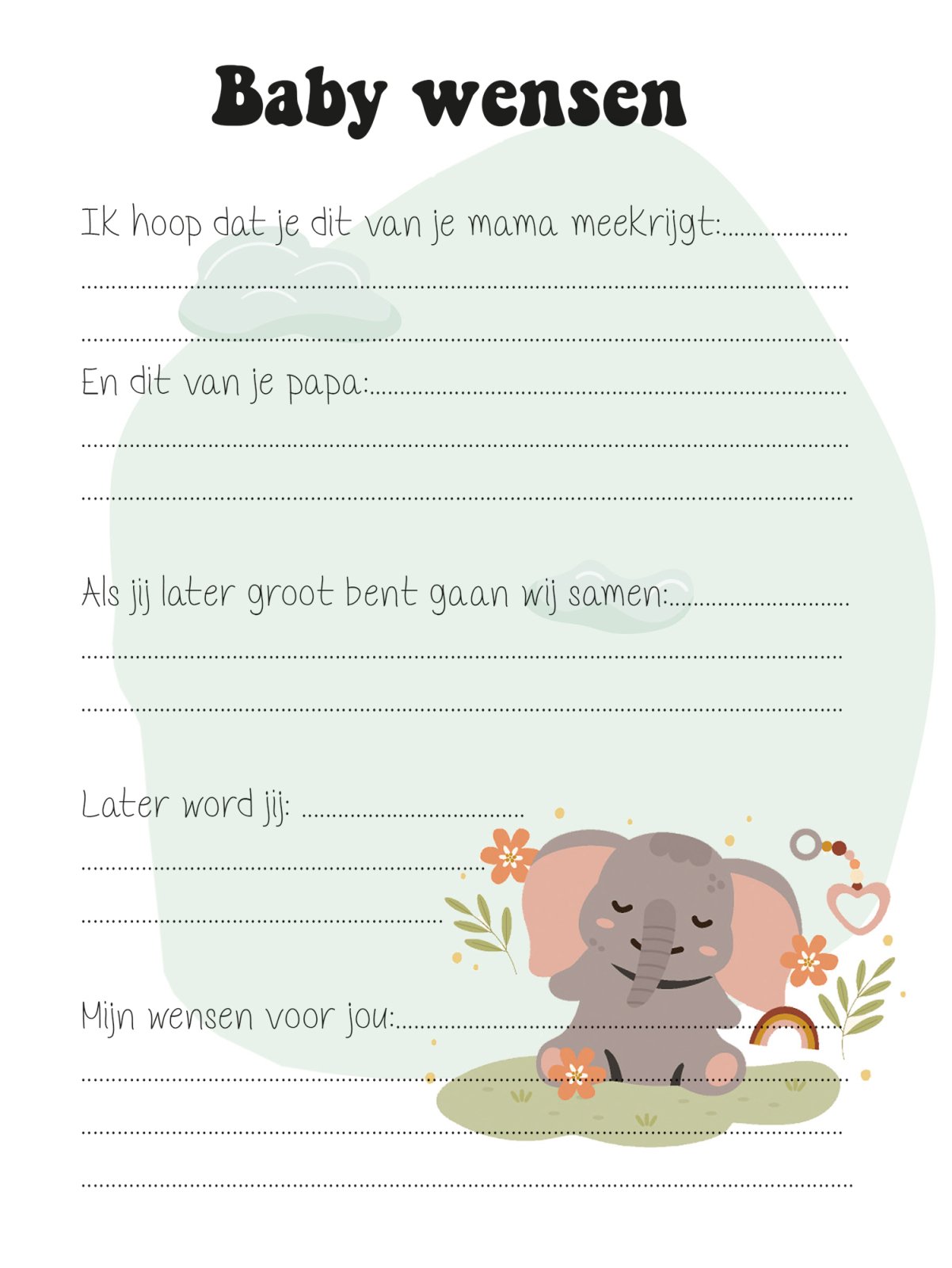 Babyshower Invulkaarten (20 stuks) - Maak Blijvende Herinneringen - Babyshower 15 - Ricard Pictogram stickers - 8718133053702