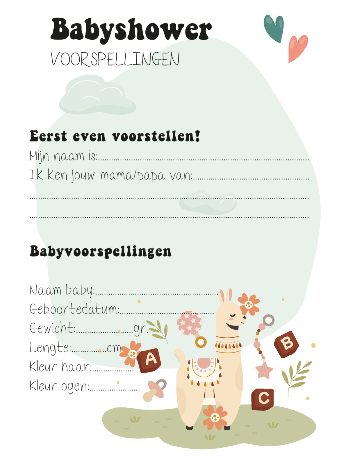 Babyshower Invulkaarten (20 stuks) - Maak Blijvende Herinneringen - Babyshower 15 - Ricard Pictogram stickers - 8718133053702