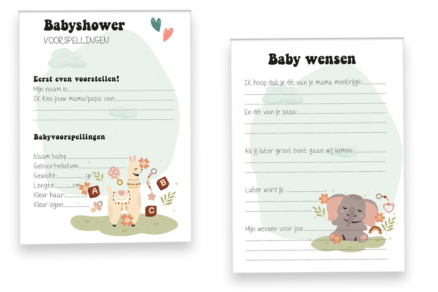 Babyshower Invulkaarten (20 stuks) - Maak Blijvende Herinneringen - Babyshower 15 - Ricard Pictogram stickers - 8718133053702