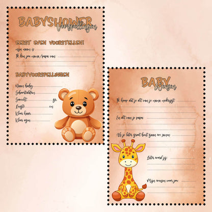 Babyshower kaarten (20 stuks) - Maak Blijvende Herinneringen - Babyshower 17 - Ricard Pictogram stickers - 8718133059131
